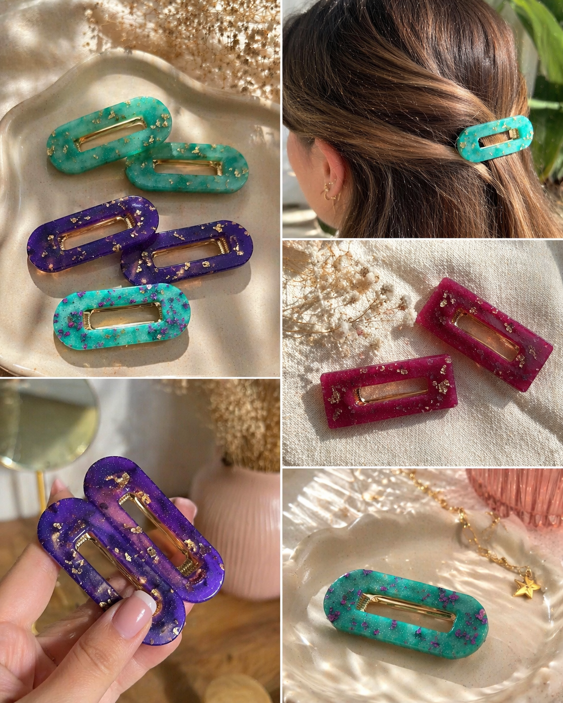 Green Hair Clips