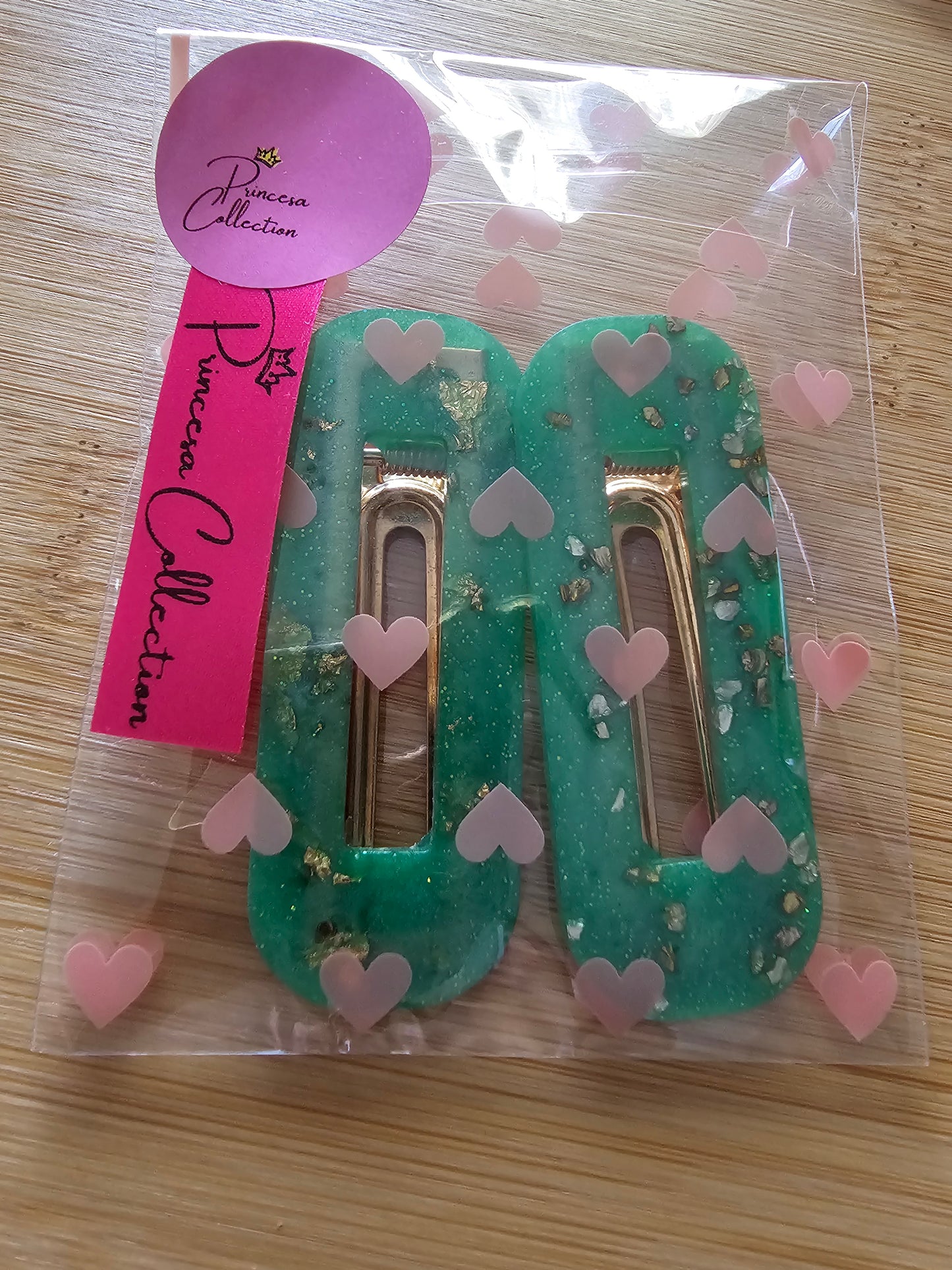 Green Hair Clips