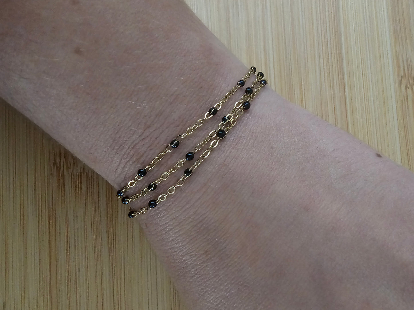 Black and Gold Wrap Bracelet